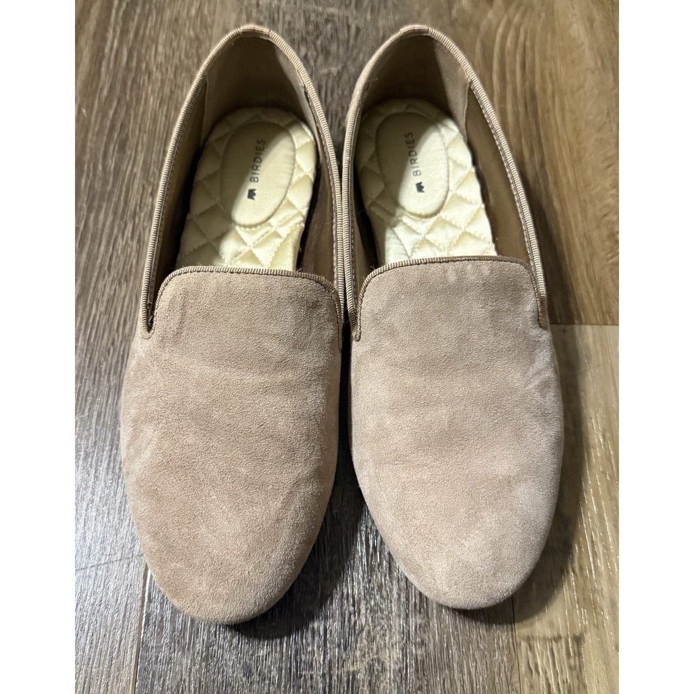 Birdies Size 7 The Starling Latte Velvet Slip On Loafers Flats Smoking Shoes
